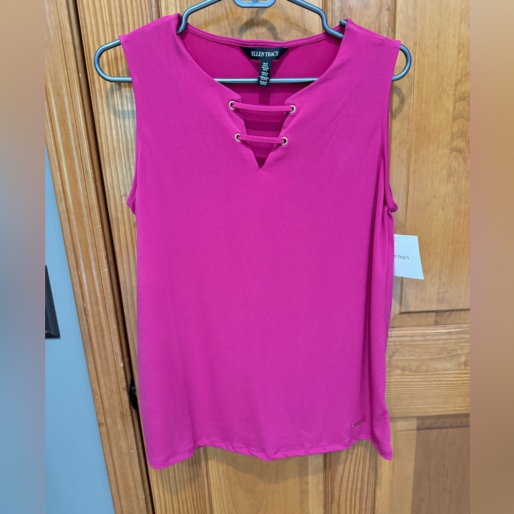 NWT- Ellen Tracy pink tank top- size medium